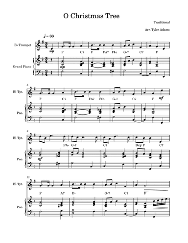 O Christmas Tree (Trumpet Solo with Piano)