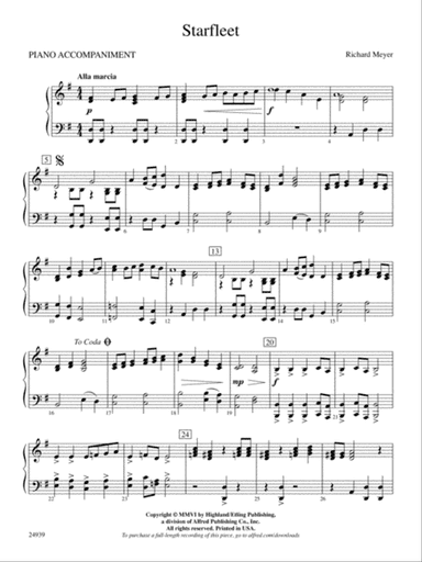 Starfleet: Piano Accompaniment