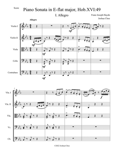 Piano Sonata in E-flat major, Hob.XVI:49, Movement 1