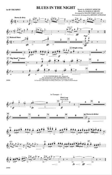 Blues in the Night: 1st B-flat Trumpet