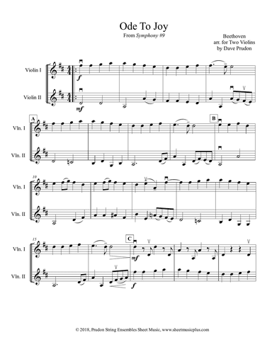 Ode To Joy for Two Violins