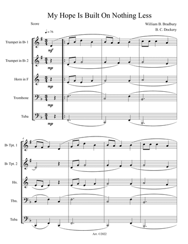 My Hope Is Built On Nothing Less (Brass Quintet)