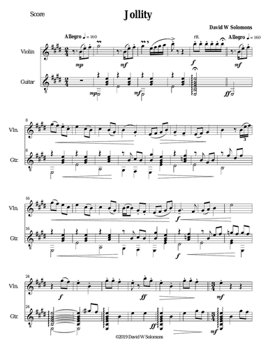 Jollity for violin and guitar