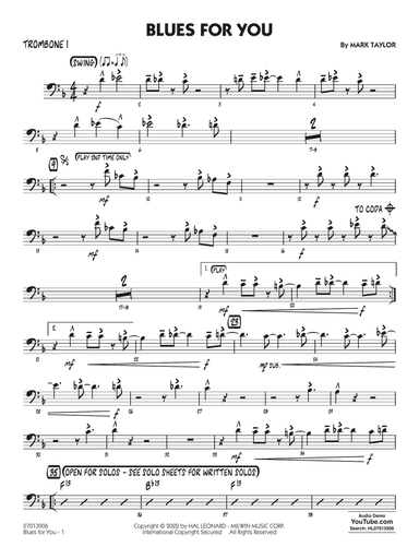 Blues for You - Trombone 1