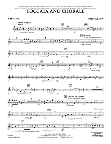 Toccata and Chorale - Bb Trumpet 1