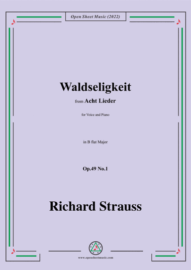 Richard Strauss-Waldseligkeit,in B flat Major