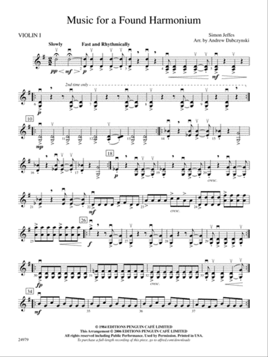 Music for a Found Harmonium: 1st Violin