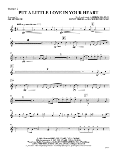 Put a Little Love in Your Heart: 2nd B-flat Trumpet