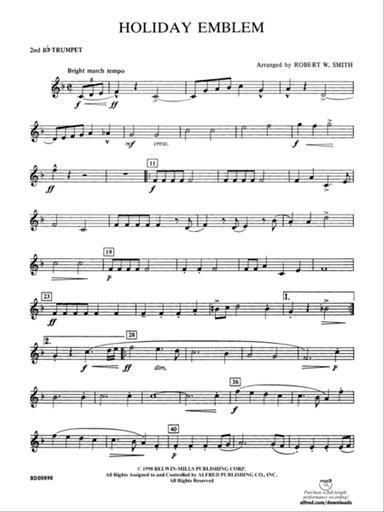 Holiday Emblem: 2nd B-flat Trumpet