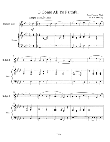 O Come All Ye Faithful (trumpet solo) with optional piano accompaniment