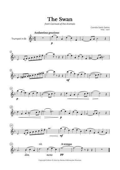 The Swan for Intermediate Trumpet
