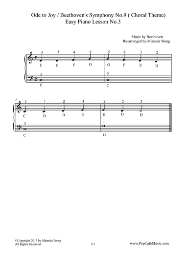 Ode to Joy - Easy Piano Lesson No.3