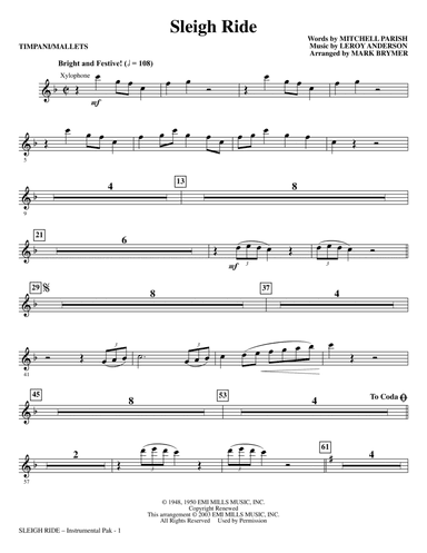 Sleigh Ride (arr. Mark Brymer) - Timpani/Mallets