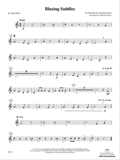 Blazing Saddles: 1st B-flat Trumpet