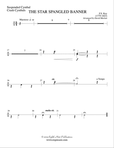 The Star Spangled Banner: 1st Percussion