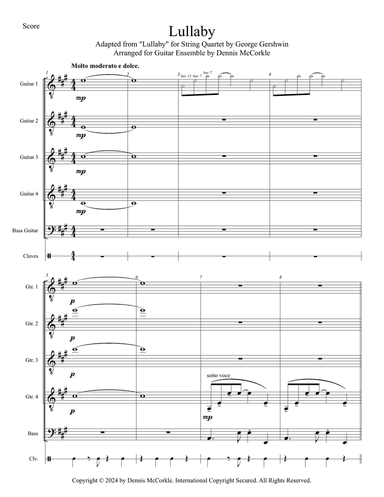Lullaby for Guitar Ensemble (Adapted from "Lullaby for String Quartet" by George Gershwin)