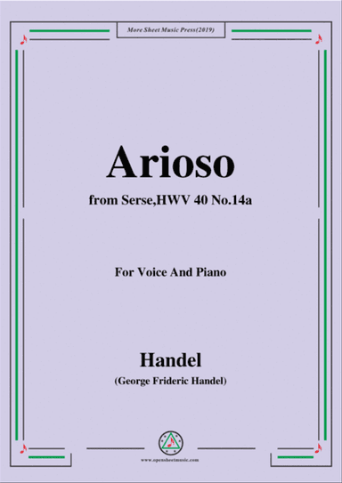 Handel-Arioso,from Serse HWV 40 No.14a,for Voice&Piano