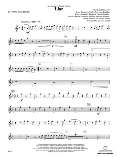 Liar: B-flat Tenor Saxophone