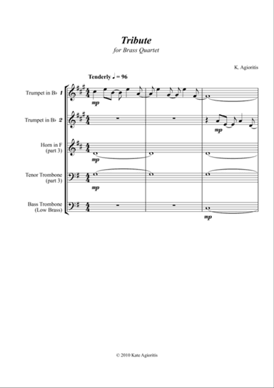 Tribute - for Brass Quartet