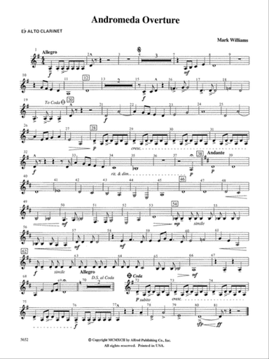 Andromeda Overture: E-flat Alto Clarinet
