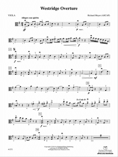 Westridge Overture: Viola
