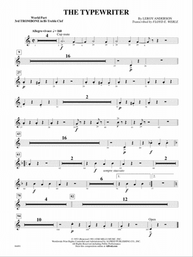 The Typewriter: (wp) 3rd B-flat Trombone T.C.