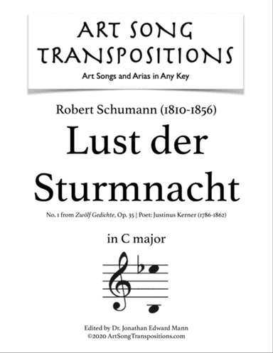 SCHUMANN: Lust der Sturmnacht, Op. 35 no. 1 (transposed to C major)