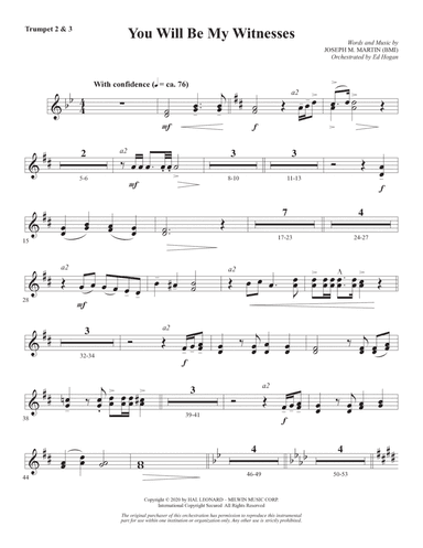 You Will Be My Witnesses - Bb Trumpet 2,3