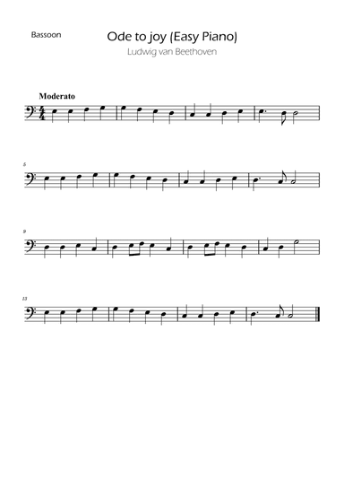 Ode To Joy - Easy Bassoon