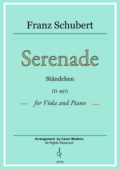 Serenade (D.975) by Schubert - Viola and Piano (Full Score)