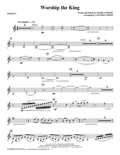 Worship the King (arr. J. Daniel Smith) - Violin 2