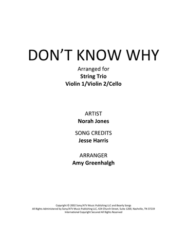 Don't Know Why