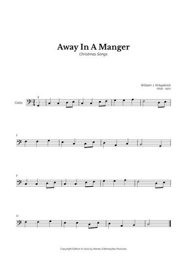 Away In A Manger for Easy Cello Solo