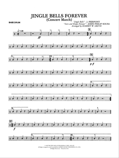 Jingle Bells Forever (Concert March): Bass Drum