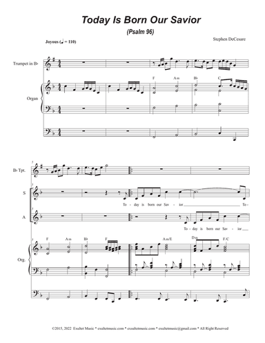 Today Is Born Our Savior (Psalm 96) (2-part choir - (SA)