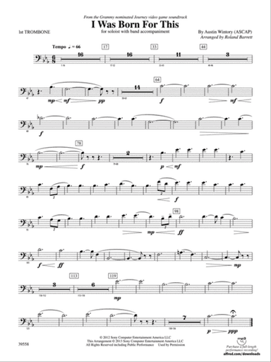 I Was Born for This: 1st Trombone