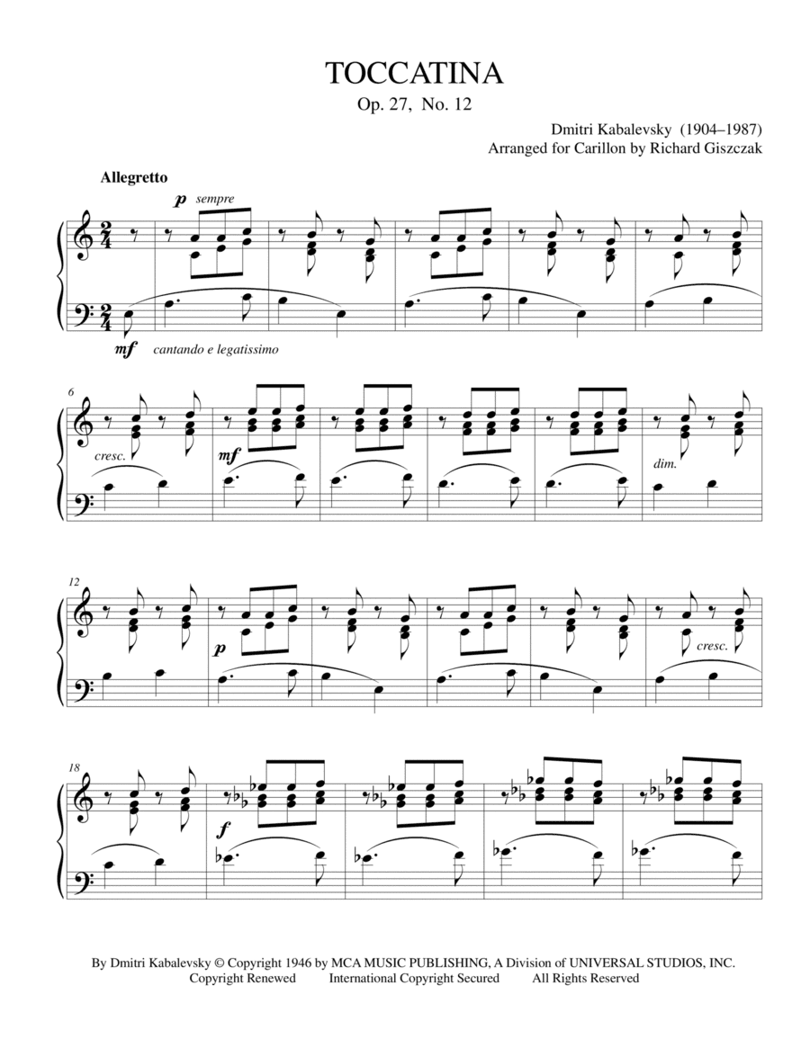 Toccatina, Op. 27