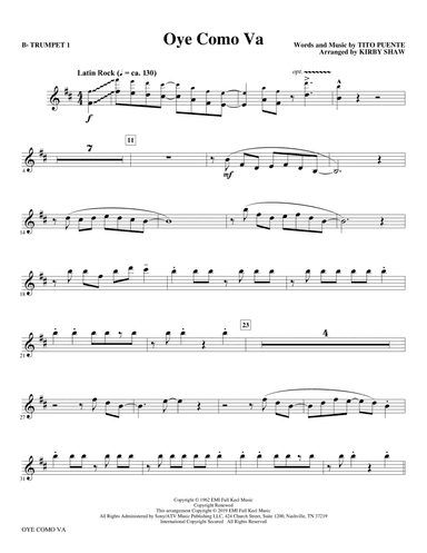 Oye Como Va (arr. Kirby Shaw) - Bb Trumpet 1