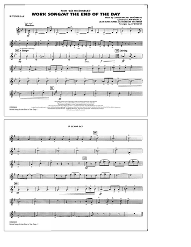 Work Song/At the End of the Day (Les Misérables) (arr. Jay Bocook) - Bb Tenor Sax