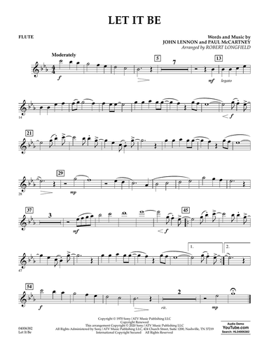 Let It Be (arr. Robert Longfield) - Flute