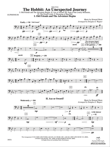The Hobbit: An Unexpected Journey, Suite from: Baritone B.C.