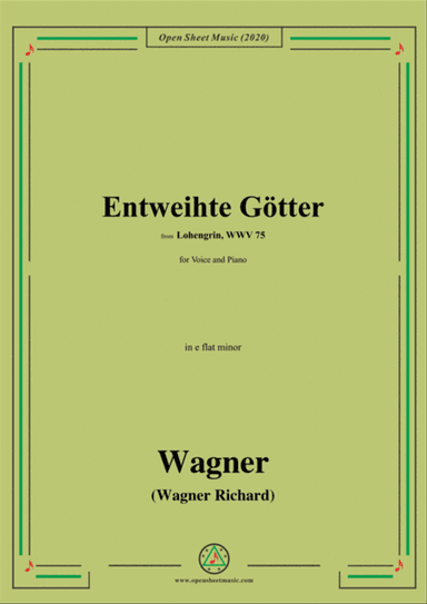 Wagner-Entweihte Gotter,in e flat minor,for Voice&Piano
