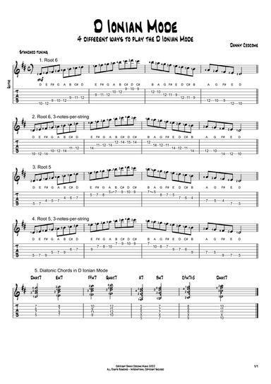 D Ionian Mode (4 Ways to Play)