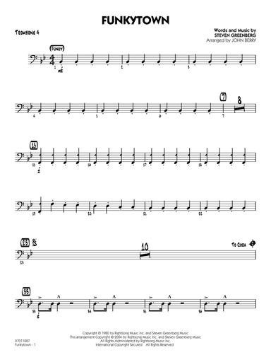 Funkytown (arr. John Berry) - Trombone 4