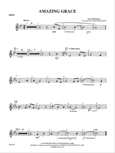 Amazing Grace: Oboe
