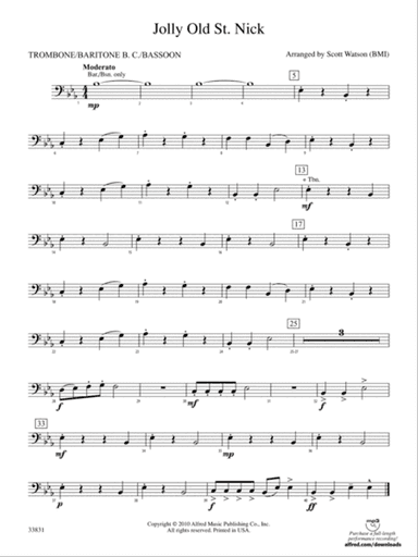 Jolly Old St. Nick: 1st Trombone