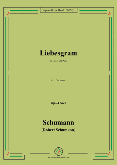 Schumann-Liebesgram,Op.74 No.3,in b flat minor