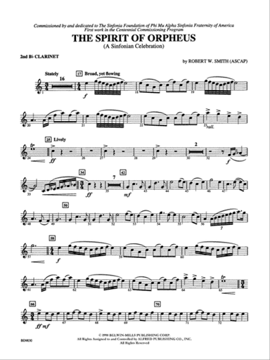 The Spirit of Orpheus (A Sinfonian Celebration): 2nd B-flat Clarinet