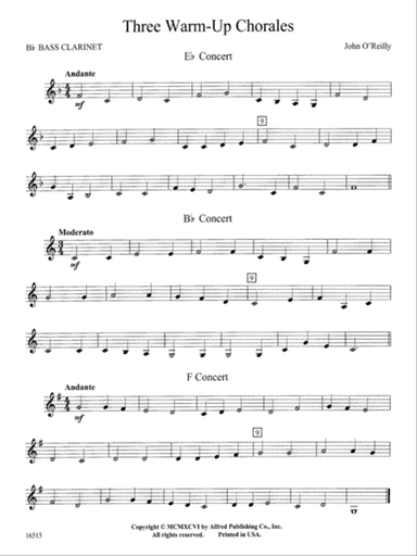 Three Warm-Up Chorales: B-flat Bass Clarinet