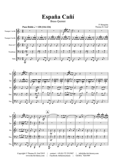 España Cañí - Paso Doble - Gypsy Dance - Brass Quintet